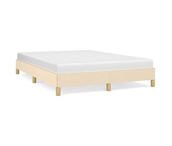 Estructura de cama de tela color crema 160x200 cm