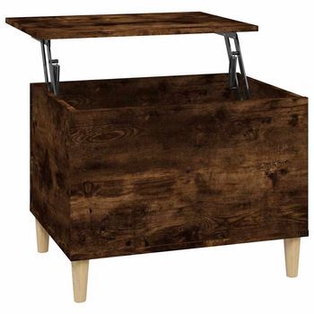 Mesa De Café - Mesa De Centro Madera Contrachapada Roble Ahumado 60x44,5x45 Cm