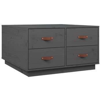 Mesa De Centro，mesa Auxiliar，mesa De Café De Madera Maciza De Pino Gris 80x80x45 Cm