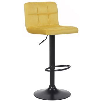 Taburete Feni En Terciopelo Amarillo 40x40x85 Cm Clp