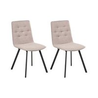 conjunto de 2 sillas de comedor sin reposabrazos diseno escandinavo tapizado facil de limpiar marron claro carver