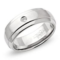anillo acero inoxidable liso redondo 7 mm circonita