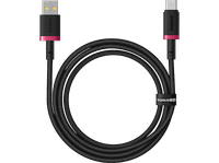 cable usb - baseus dura a usb-c 100 cm 60w carga rapida ultrarresistente negro y rojo