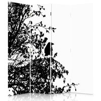 biombo forest silhouette - separador de ambientes cm 145x180 4 paneles