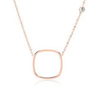 cadena de acero inoxidable chapado en oro rosa con circonita cubica