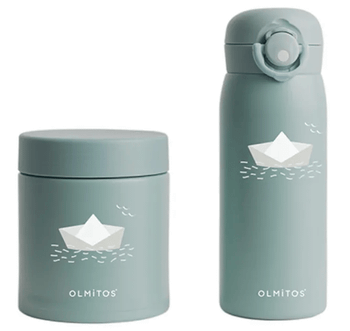 Olmitos Set Termos Líquido 480 ml y Sólido 550 ml Green Paper Boat