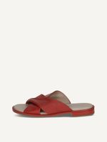 caprice mule red made of leather with block heel size 36