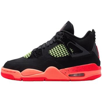 Nike Deportivas Moda 4 Retro Black Infrared Barely Volt para mujer