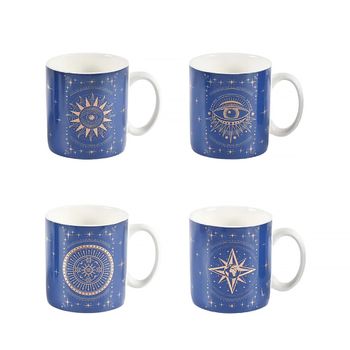 Juego de 4 tazas con estrellas