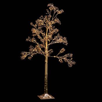 Árbol Luminoso Dorado De Interior H120cm 196 Led + Transformador