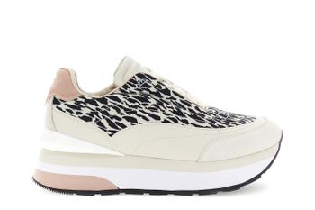 running en nailon y cuero con estampado animal multi beige 38