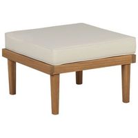 otomana de madera de acacia clara beige claro cojin resistente intemperie baratti