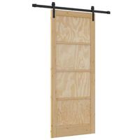 puerta corredera natural 86 x 211 cm madera de pino maciza vidaxl