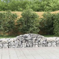 cestas de gaviones 2 piezas  gavion para piedras  gavion decorativo forma de arco hierro 300x50x4060 cm cfw729940