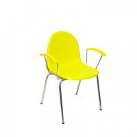 piqueras y crespo ves pack de 4 sillas plastico amarillo