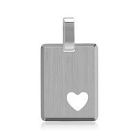 colgante con corazon recortado plata 925 mate