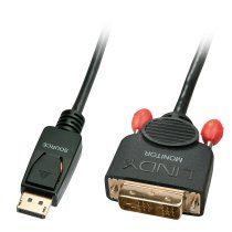 Lindy 41489 adaptador de cable de vÃdeo 0,5 m DisplayPort DVI-D Negro