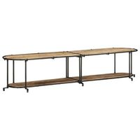 mueble de tv  mueble de salon  gabinete de tv madera maciza de mango rugosa 200x42x40 cm