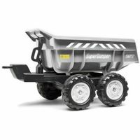 remolque volcador falk para ninos - remolque de arrastre gris