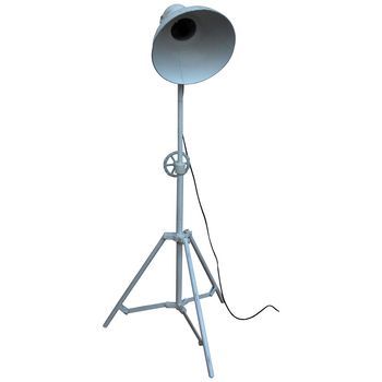 Lampara De Pie De Metal Blanca 30x30x105