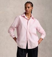 polo ralph lauren para mujer 211968220003 camisa oversize rosa xs casual algodon manga larga