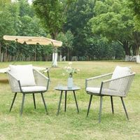 set de muebles de jardin abriola 3 piezas acerocuerda - antracitagris casapro