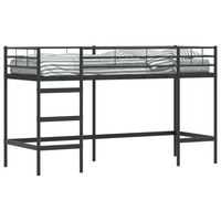 cama individual  estructura de litera para ninos negro 745 x 190 cm acero