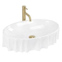 lavabo sobre encimera rea aurelia ovalado asimetrico white 60 x 40 x 14 cm