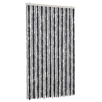 Cortina Antimoscas Chenilla Gris Y Negro 100x220 Cm Vidaxl