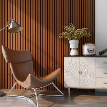 Set De 8x Paneles De Pared Vang Acústico Mdf 120x60x2cm (5,76 M²) - Teca [neu.holz]