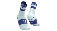 calcetines compressport pro racing v4 0 run high blanco azul