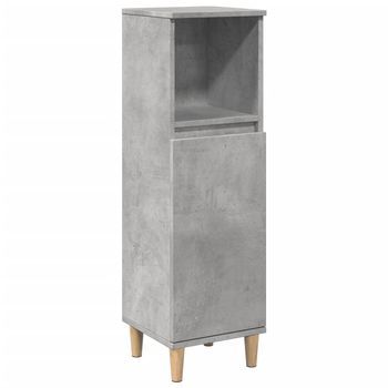 Mueble De Baño | Armario De Baño Madera Contrachapada Gris Hormigón 30x30x100 Cm