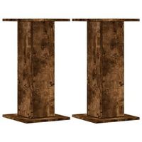 soportes de plantas 2 uds madera roble ahumado 30x30x60 cm vidaxl