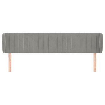 Cabecero Cama Mueble De Dormitorio De Terciopelo Claro 203 X 23 X 78/88 Cm Gris M02_0008145