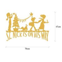 decoracion pared de metal xmasgold-11 oro 70x47 cm