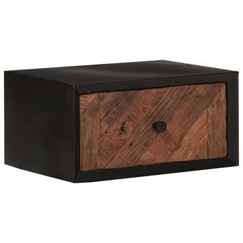 Mesita De Noche 40x30x20 Cm Madera Maciza Reciclada - Marrón