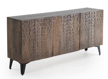 Aparador 3 puertas madera de mango imitacion piel caiman bronze