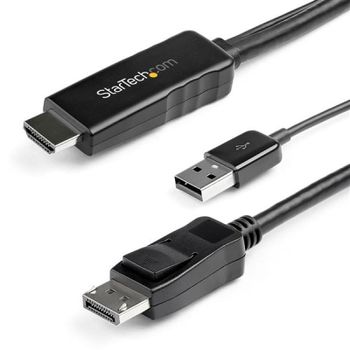 StarTech Conversor Activo de HDMI a DisplayPort 4K 30Hz 3m Negro