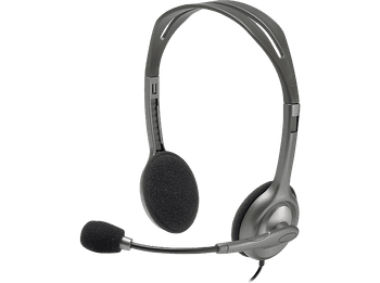 Auriculares - Logitech H110 Stereo Headset, De diadema, Con cable, Micrófono, Plata