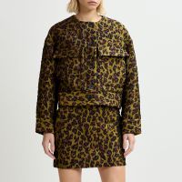 essentiel antwerp gallant leopard-cloque jacket - eu 36uk 8
