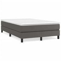 cama matrimonial  cama para adultos  estructura de cama box spring cuero sintetico gris 120x200 cm