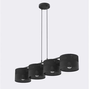 Lámpara colgante lomis negro (4 luces)