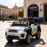 coche electrico para ninos de policia con sirena blanco aiyaplay