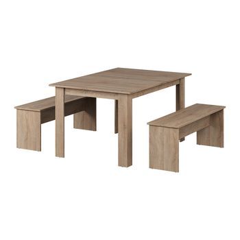 Set De Mesa De Comedor Sentio 137.6 X 92.8 Cm Con 2 Bancos Vicco