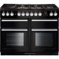 rangemaster nexus se nexse110dffblc 110 cm dual fuel range cooker - black  chrome black