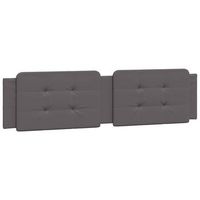 cabeceropanel de cabecero de cama acolchado zadar cuero sintetico gris 200 cm