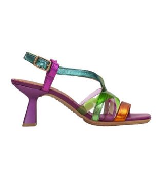 Hispanitas para mujer. CHV243292 Sandalias Danielle naranja (42), Piel, 5 a 8cm, Hebilla, Casual, Fiesta, Multicolor