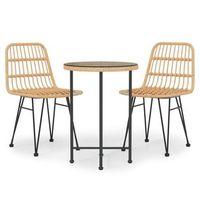 conjunto comedor jardin 3 uds  mueble jardin mesa y sillas ratan sintetico