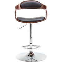 windsor faux-leather bar stool chair - walnut  black black