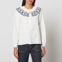 seventy  mochi dylan organic cotton-blend blouse - uk 6